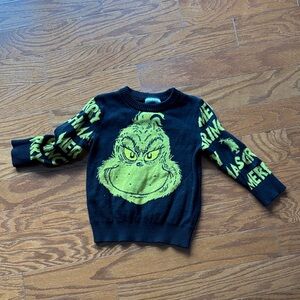 Kids Black and Green Grinch Sweater (2T)